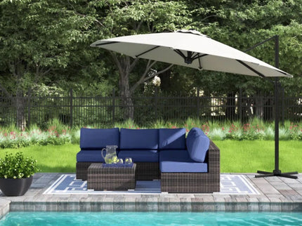 Seating Set With Cushions Handcrafted Wicker Design