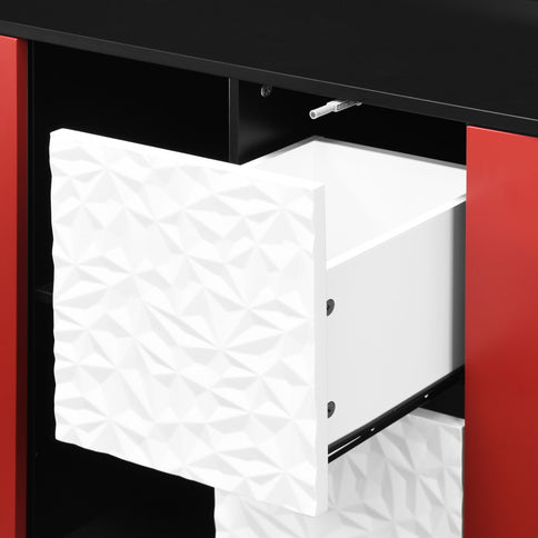 Modern Sideboard Buffet Cabinet With Doors And Unique Panel Styling