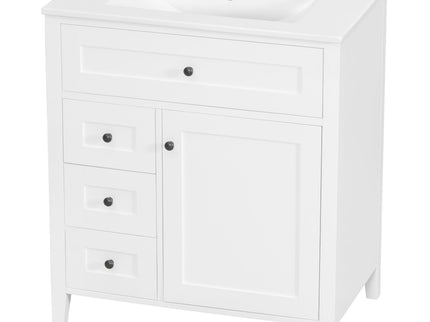 Modern Bathroom Vanity With Sink, 3 Drawers And Adjustable Shelf