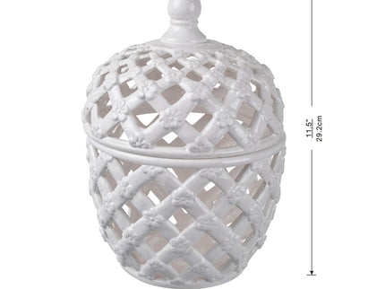 Ballas - Bird Lidded Jar - White