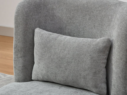 Wide Modern Cushioned Armless Metal Base 360° Swivel Chair With Pillow