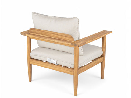 Terassi - Outdoor Lounge Chair (Set of 2) With Cushions - Beige / Light Teak