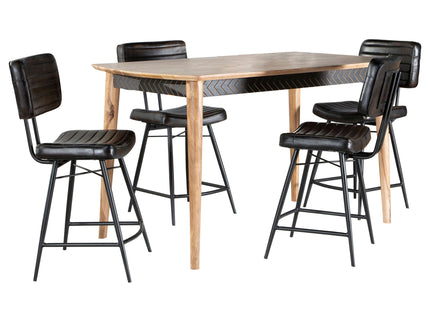 Senko - 5 Piece Counter Dining Set With Upholstered Chairs - Antique Espresso