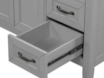 Modern Bathroom Vanity Base Only, 2 Doors And 3 Drawers
