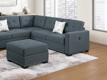 Casual Simple Tufted Sectional 4 Piece Set With USB Loveseat