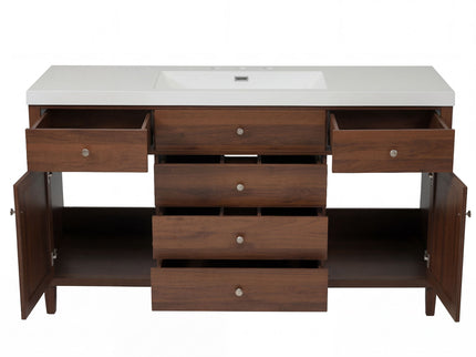 Bathroom Vanity With Sink, 5 Legs, Soft Close Drawers