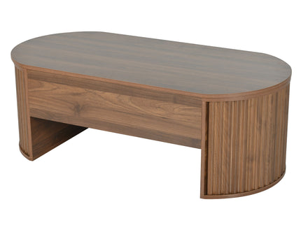 Lift Top Coffee Table With Hidden Compartment, Modern Oval Lift Tabletop For Home Living Room