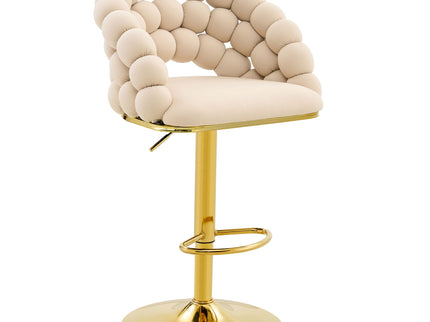 Puffy Bubble Chair, Ball Chain (Set of 2) - Beige / Gold