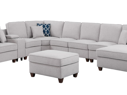 Eric - 9 Piece Upholstered Sectional With Ottoman