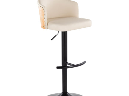 Ahoy - Contemporary Adjustable Barstool, Swivel With Rounded T Footrest (Set of 2)