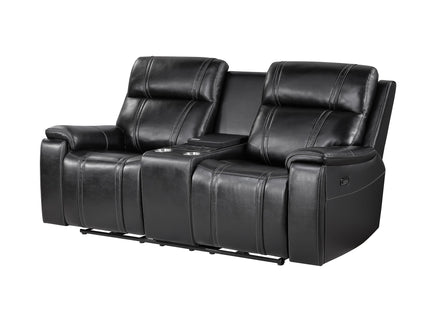 Gary - Power Reclining Loveseat With Cooler In Center Console - Black