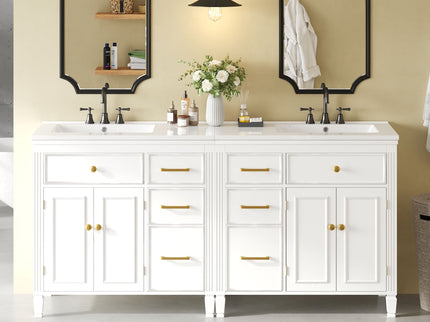 2 Piece Freestanding Bathroom Vanity Set With Sink Top, Reversible Dual Layout