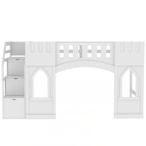Loft Bed With Storage Staircase And Windows
