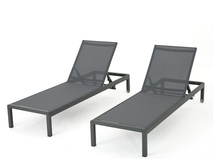 Outdoor Patio Chaise Lounge With 5 Reclining Positions