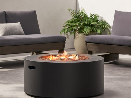 Round Iron Fire Pit With 40, 000 Btu