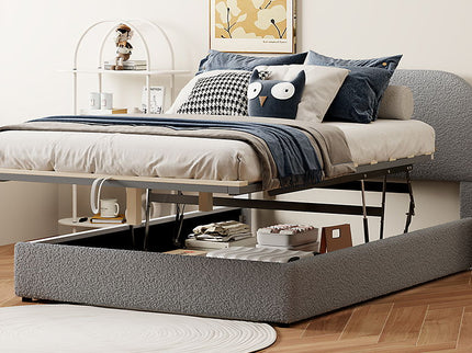 Upholstered Platform Bed With Hydraulic Storage System