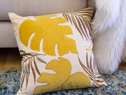Autumn Vibes Leaf Accent Pillow