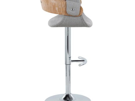 Elisa - Mid Century Modern Adjustable Barstool With Swivel With Rounded T Footrest (Set of 2)