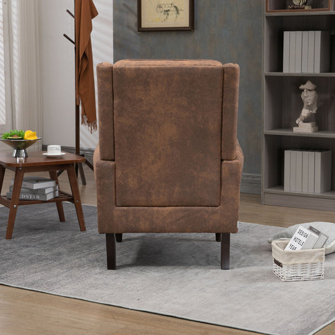 Modern Accent Armchair With Sturdy Wood Legs