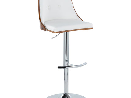 Gianna - Mid Century Modern Adjustable Barstool With Swivel With Rounded T Footrest (Set of 2)