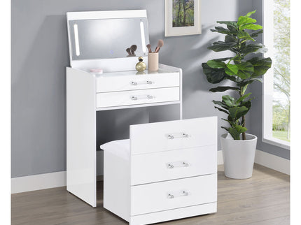 Ayuba - 3 Drawer Makeup Vanity Table With Mirror And Stool