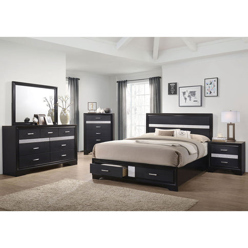 Annie - 7 Drawer Dresser With Mirror - Black