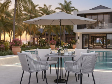 5 Piece Twisted Rattan Patio Dining Set With Table