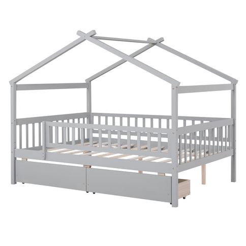 House Bed With 2 Drawers