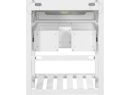 Modern Bathroom Vanity With Integrated Sink, Cabinet With 1 Deep Drawer And 1 Tip-Out Drawer