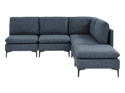 Upholstered Modular Sectional With Tall Legs, Medium Firm Seat