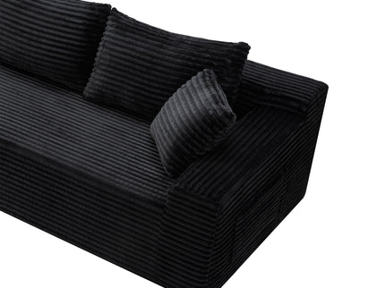 Cloud Modular Sectional Sofa Couch With L-Shape Chaise, Upholstered Couches For Living Room - Black