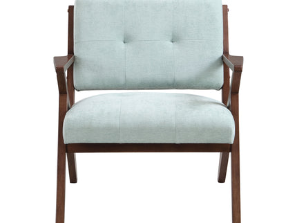 Modern Accent Chair With Plush Cushions, Angled Arm Design - Green