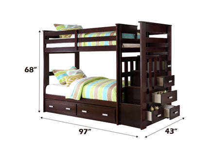 Allentown - Twin / Twin Bunk Bed With Trundle Storage - Espresso
