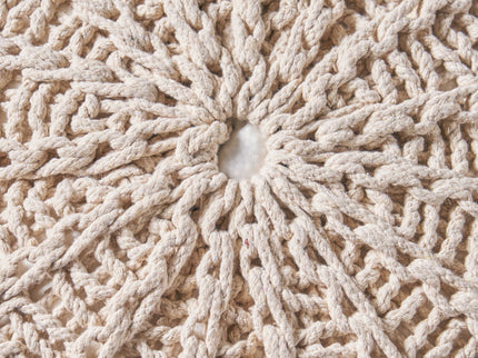 Bordeaux - Knitted Round Pouf Ottoman And Floor Cushion