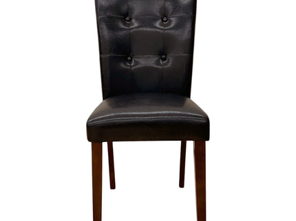 Britney - Synthetic Leather Side Chair (Set of 2) - Brown / Walnut
