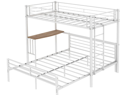 Bunk Bed With Built In Desk & Guardrail Frame