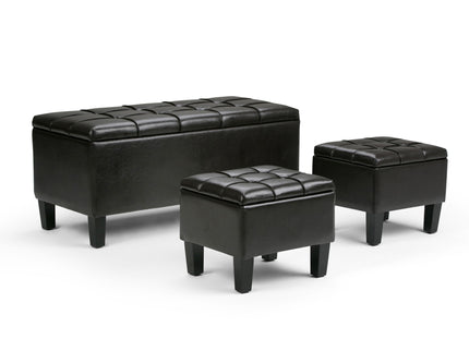 Dover - 3 Piece Storage Ottoman Contemporary Design