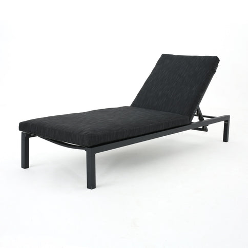 Modern Chaise Lounge With Wate Resistant Fabric Cushions