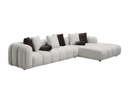 Manilla - Sectional Sofa With 8 Pillows - Ivory White