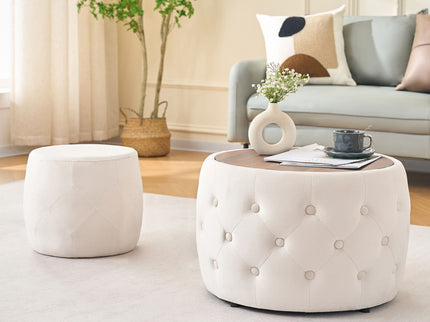 Nesting Ottomans 2 Piece With Tray, 4 In 1 Function