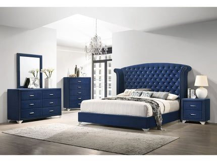 Upholstered 2 Drawer Nightstand With Accents