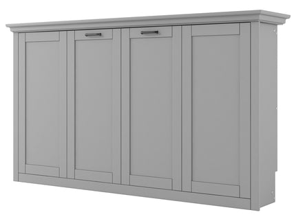 Twin Size Murphy Bed With Cabinet Storage - Gray