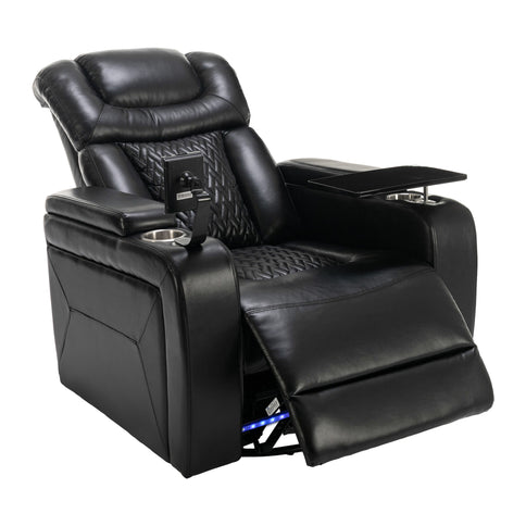 270 Degree Swivel Power Recliner With Tray Table, Phone Holder, Cup Holder, USB Port