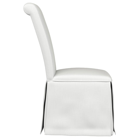 Isela - Upholstered Skirted Side Chair (Set of 2) - White