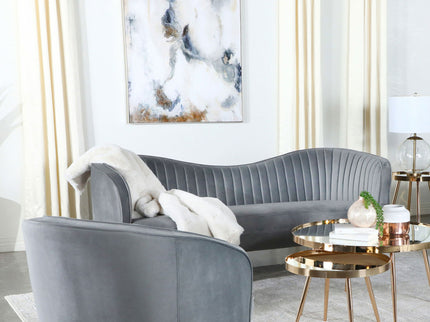 Reigha - Loveseat With Channel Tufted - Gray