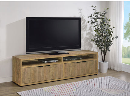 Palmer - 4 Door TV Stand With Open Shelves - Mango Color
