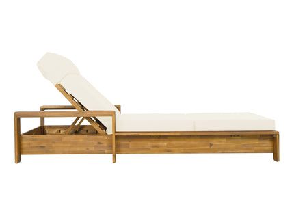 Chaise Lounge Set With 4 Fold Cushion And Built In Headrest, 3 Position Adjustable