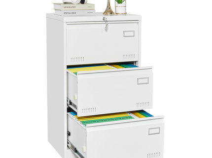 Filing Cabinet Lateral File Cabinet 3 Drawer, Locking Metal File Cabinets Three Drawer, Office Filing Cabinet With Lock Drawers For Home Office