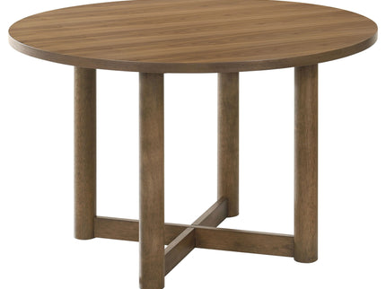Graham - Round Dining Table With X Cross Base - Walnut