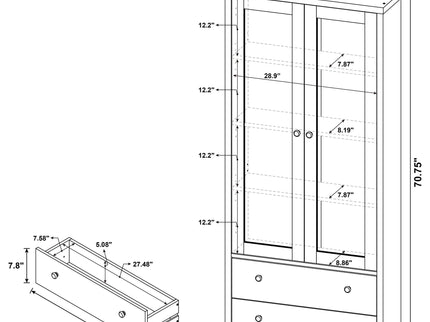 Idaho - 4 Shelf Display Cabinet